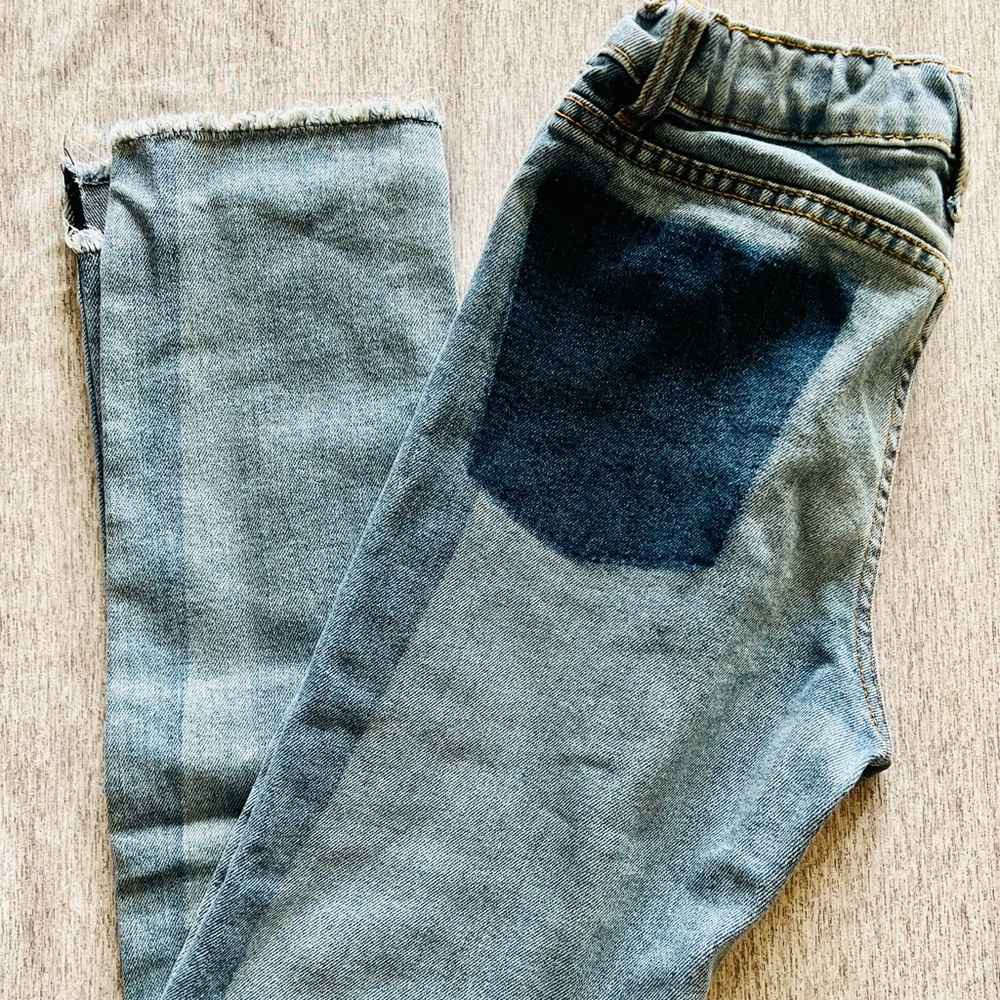 LEVI'S Girl's 14 Reg Girlfriend Jeans Distressed Medium Wash Blue Denim